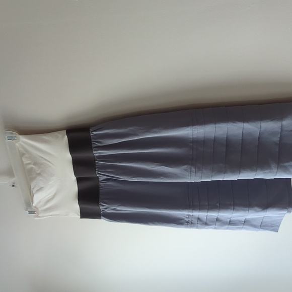 Theory Zelena Strapless Dress Silk Color block One size Blue Black - Picture 4 of 8